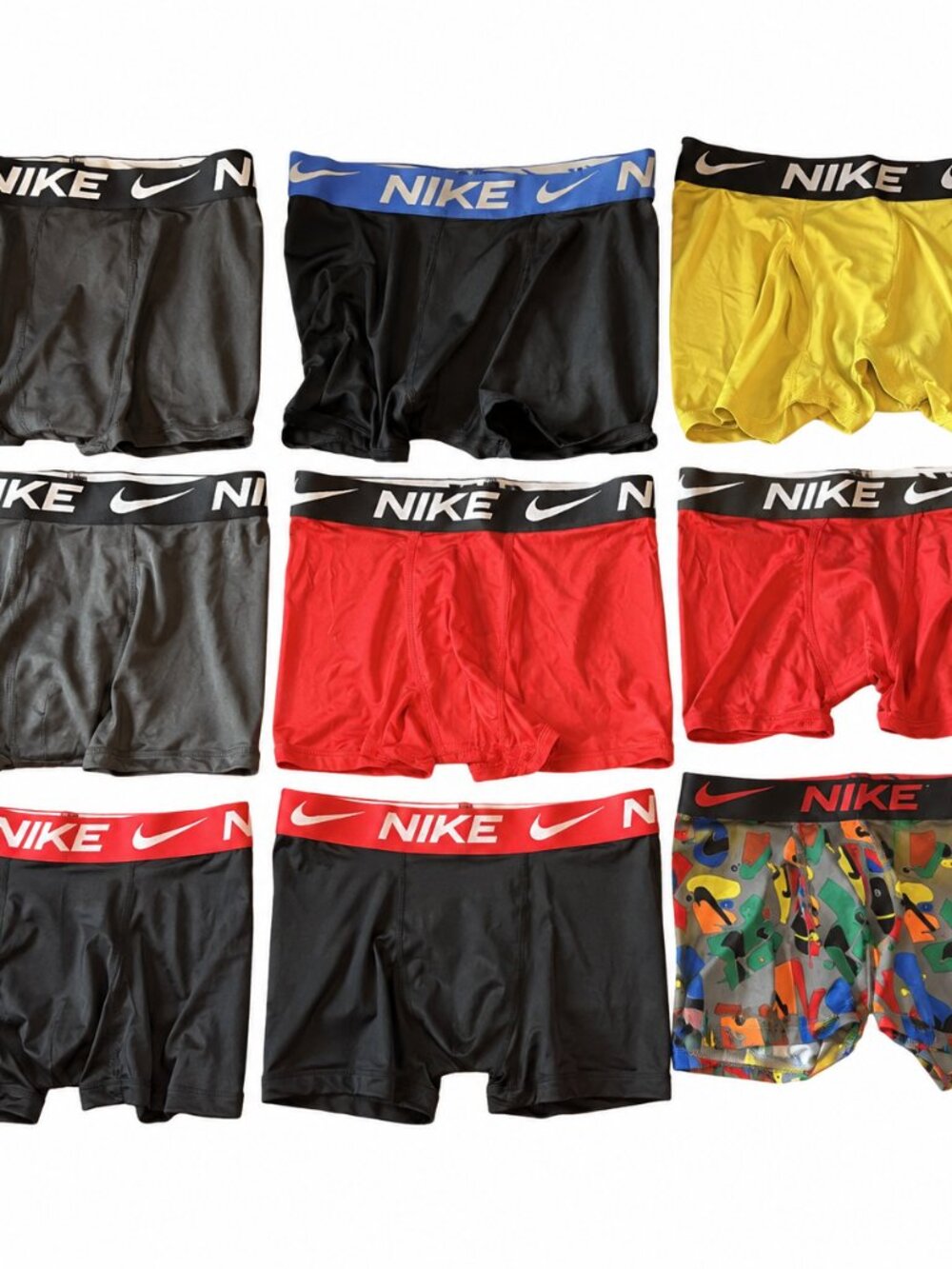 Nike Boys Dri-FIT Boxer Briefs 9-Pair Lot Size M